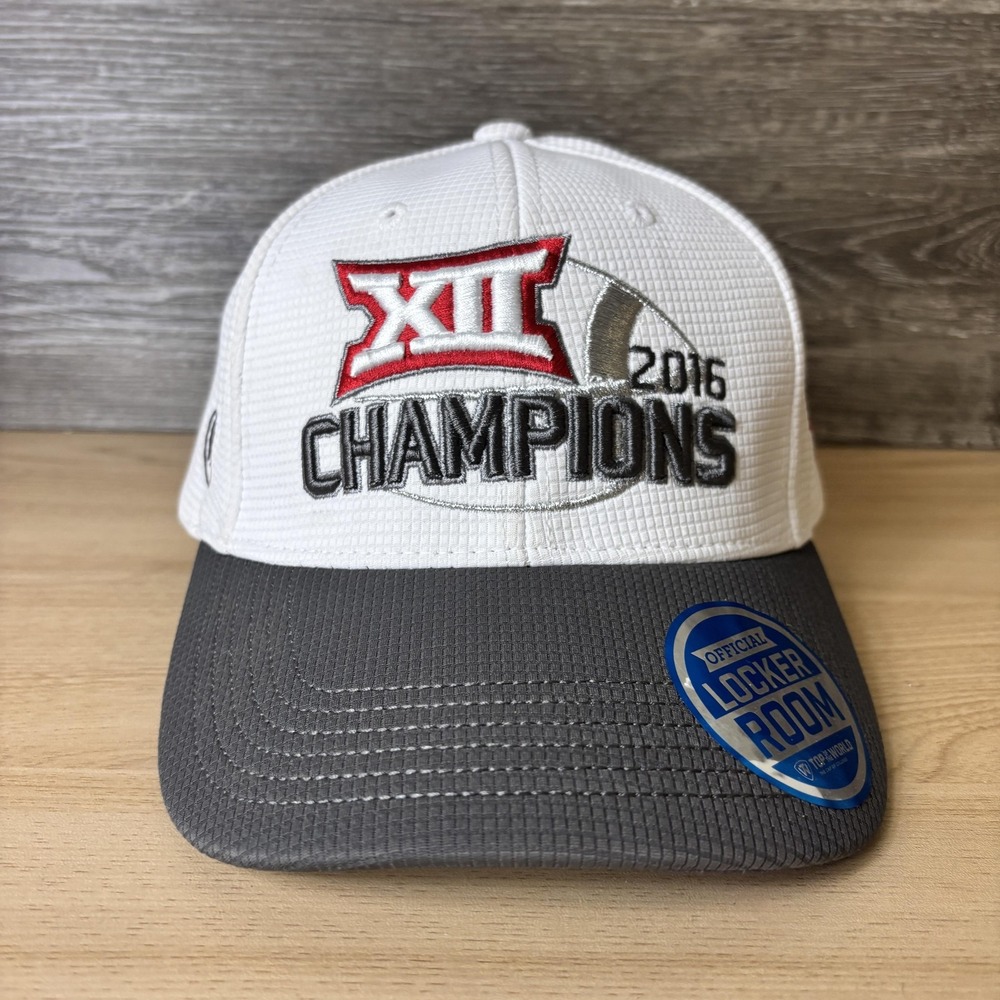 Oklahoma Sooners Hat Cap Strap Back White Gray NCAA Football Champions 2016 Mens